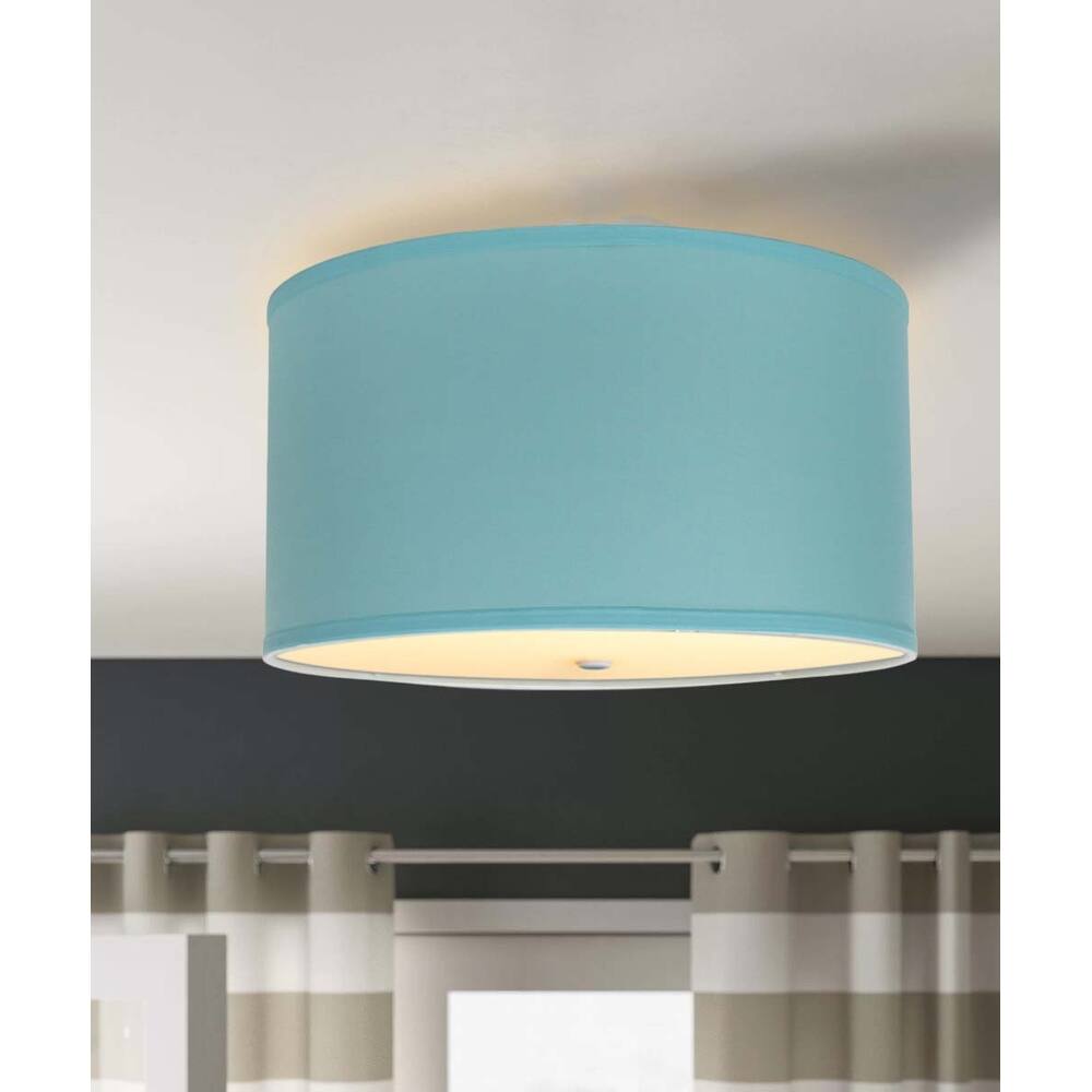 Moderne Flush Mount Conversion Kit 16"w Island Paradise Linen Drum